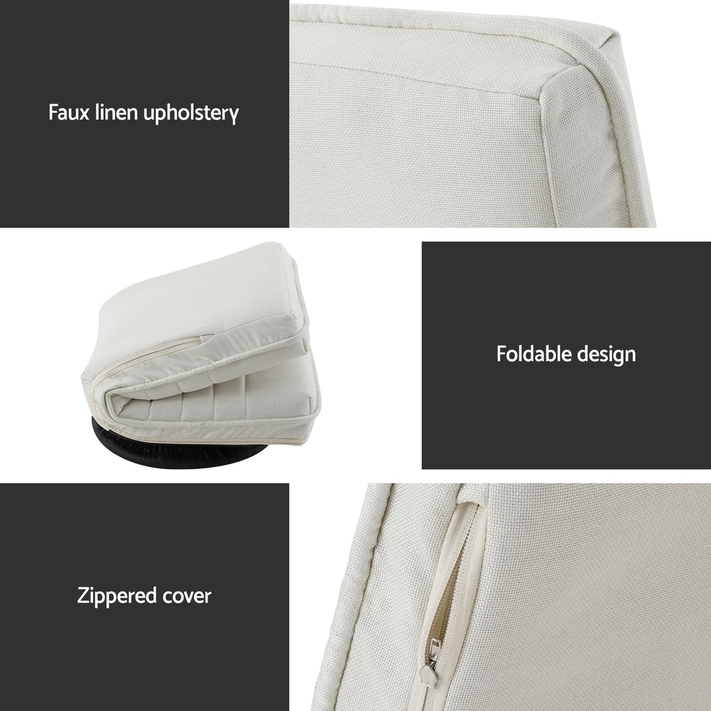 Floor Lounge Sofa Swivel Foldable Linen White - Furniture > Living Room - Rivercity House & Home Co. (ABN 18 642 972 209) - Affordable Modern Furniture Australia