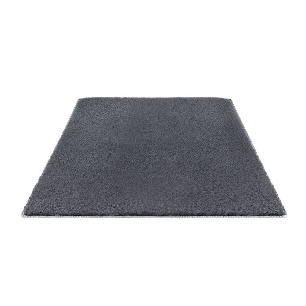 Floor Rug 140x200cm Plush Area Shaggy Rug Living Room Bedroom Carpet Grey - Home & Garden > Rugs > Floor Rugs - Rivercity House & Home Co. (ABN 18 642 972 209) - Affordable Modern Furniture Australia