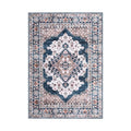 Large Washable Persian Area Rug 160x230cm with Vintage Design - Teal & Blush