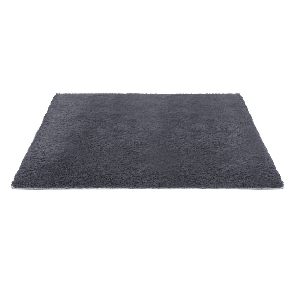 Floor Rug 200x230cm Plush Area Shaggy Rug Living Room Bedroom Carpet Grey - Home & Garden > Rugs > Floor Rugs - Rivercity House & Home Co. (ABN 18 642 972 209) - Affordable Modern Furniture Australia