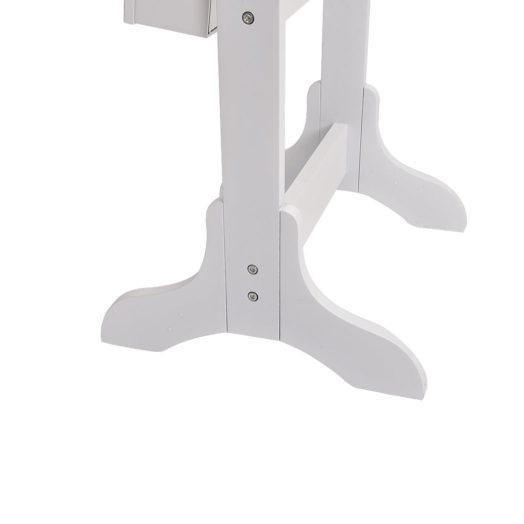 Floor Standing Mirror Jewellery and Makeup Cabinet with Drawers and Shelves - White - Rivercity House & Home Co. (ABN 18 642 972 209) - Affordable Modern Furniture Australia