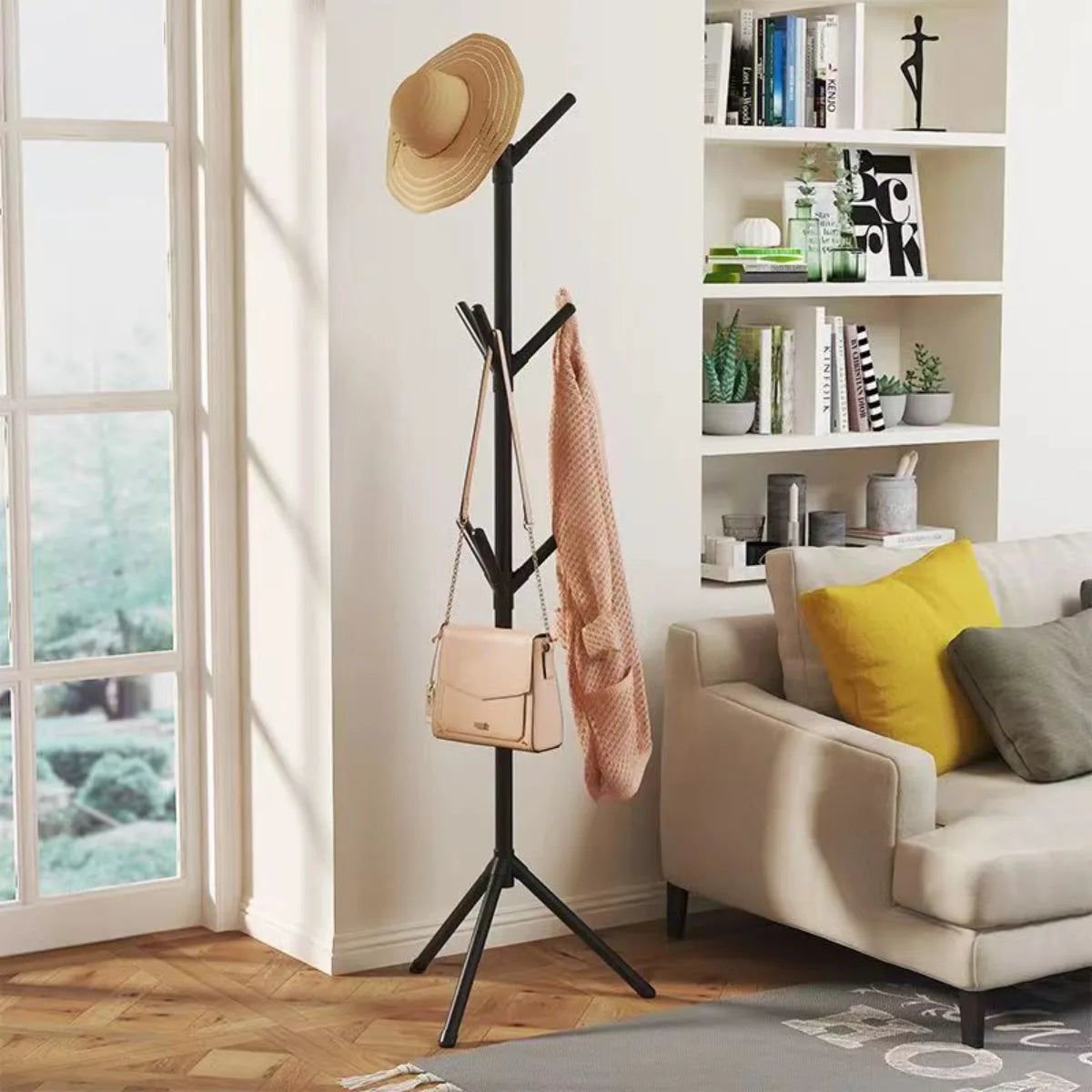 Floor-to-Floor Clothes and Hats Rack Holder - Home & Garden > Storage > Clothing & Wardrobe Storage - Rivercity House & Home Co. (ABN 18 642 972 209) - Affordable Modern Furniture Australia