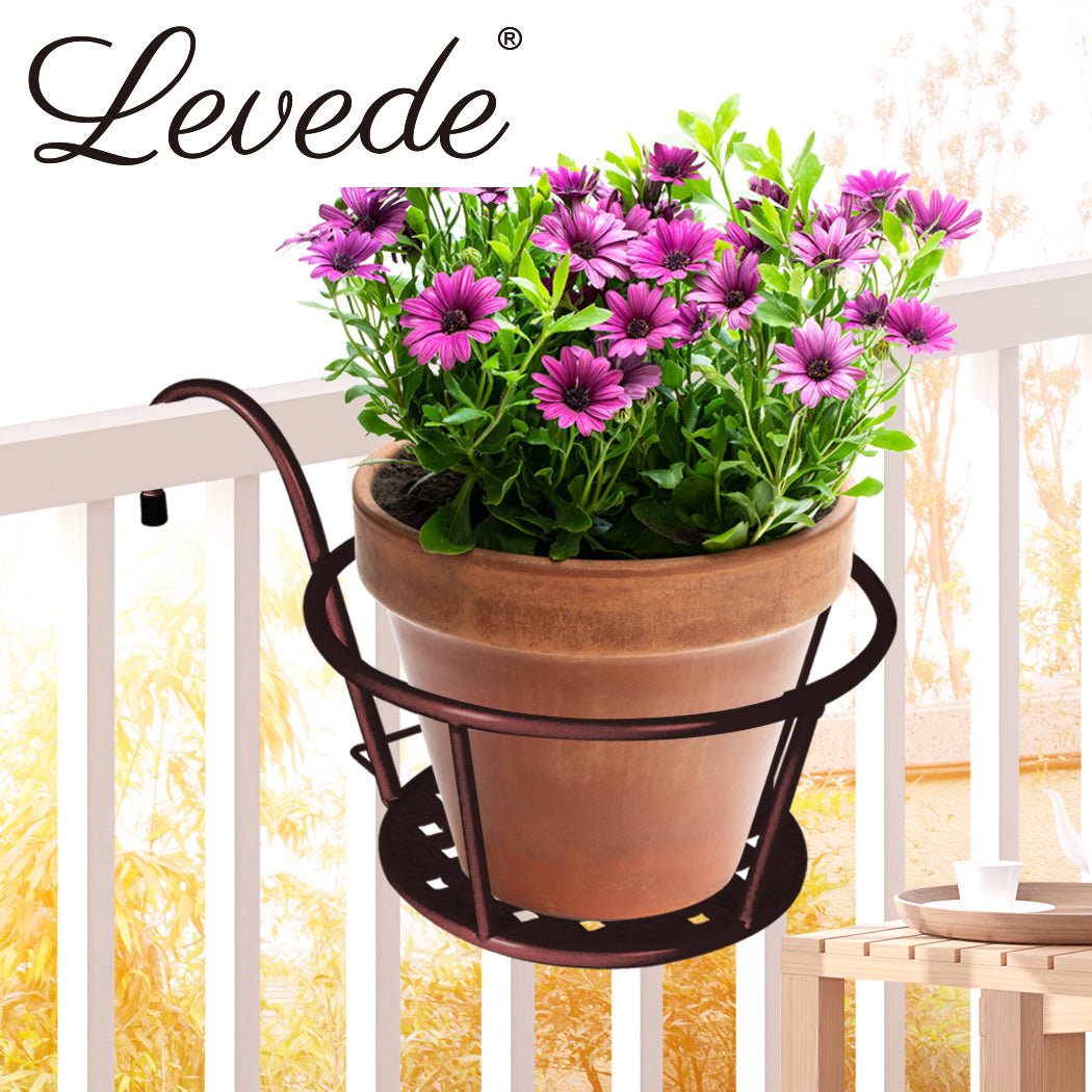 Flower Holder Plant Stand Steel Durable Hook - On Pot Rack - Bronze - Rivercity House & Home Co. (ABN 18 642 972 209) - Affordable Modern Furniture Australia