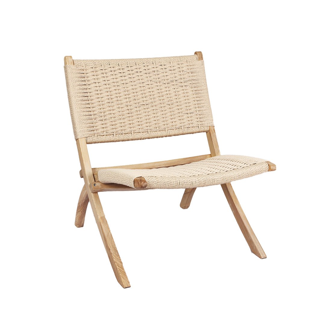 Foldable Accent Recliner Chair - Natural - Rivercity House & Home Co. (ABN 18 642 972 209) - Affordable Modern Furniture Australia