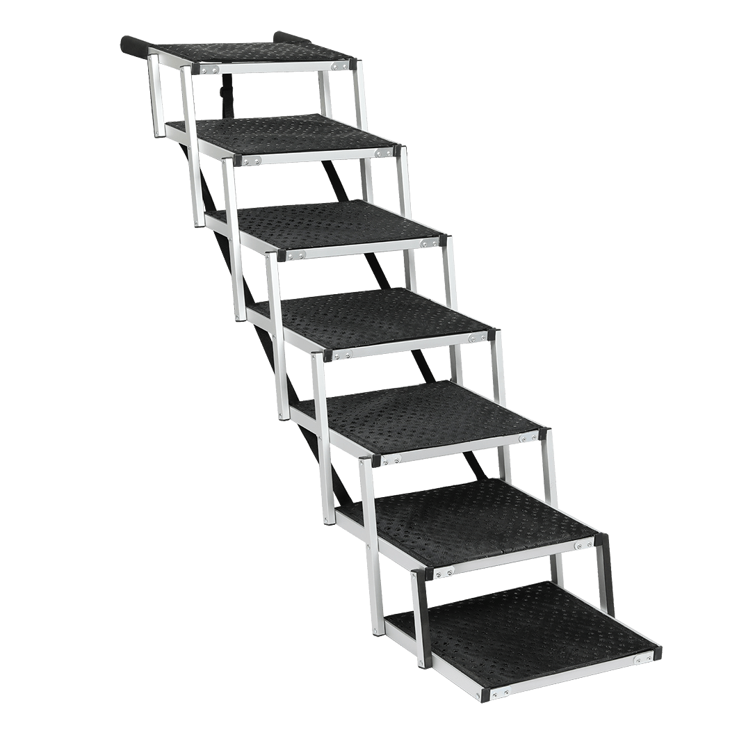 Foldable Adjustable Dog Ramp and Pet Stairs for Car SUV Travel - Black - Rivercity House & Home Co. (ABN 18 642 972 209) - Affordable Modern Furniture Australia