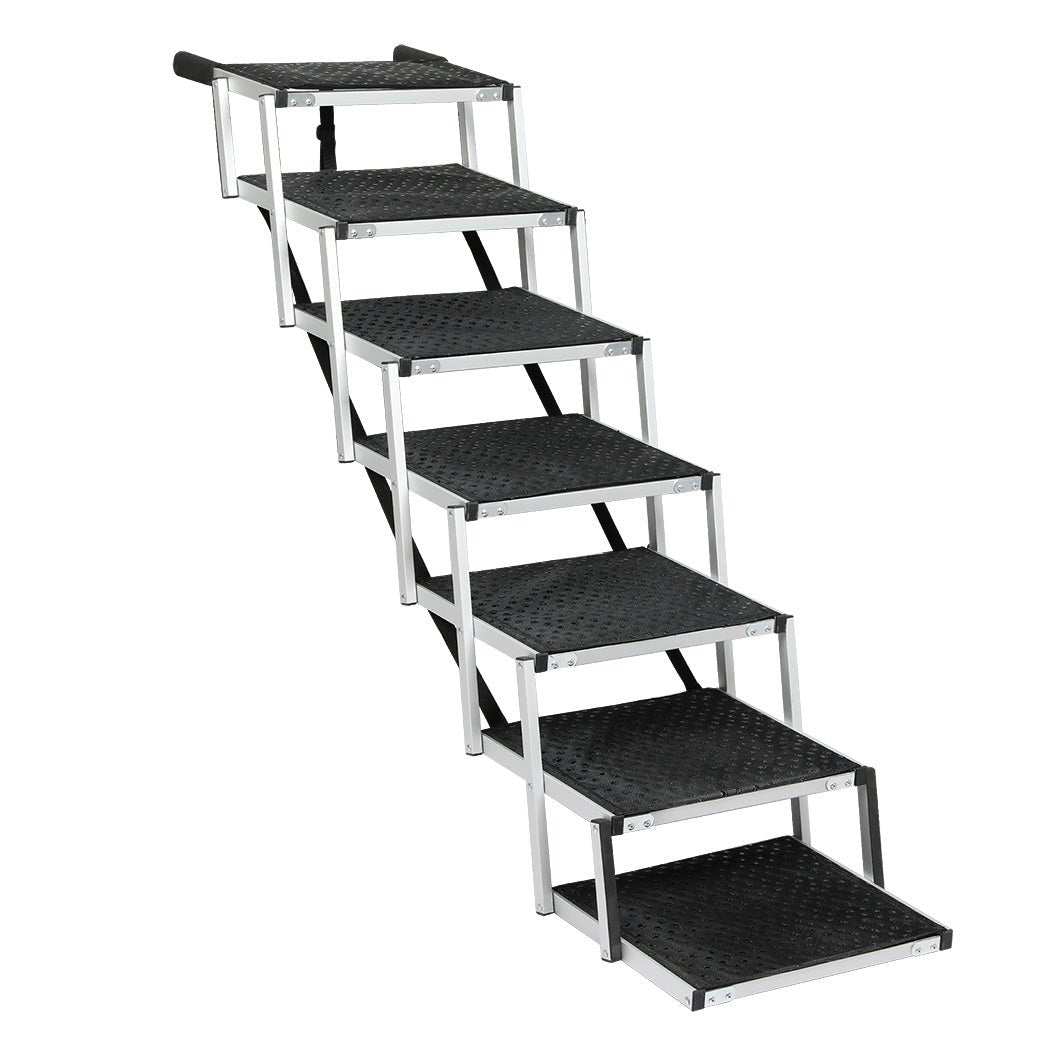 Foldable Adjustable Dog Ramp and Pet Stairs for Car SUV Travel - Black - Rivercity House & Home Co. (ABN 18 642 972 209) - Affordable Modern Furniture Australia