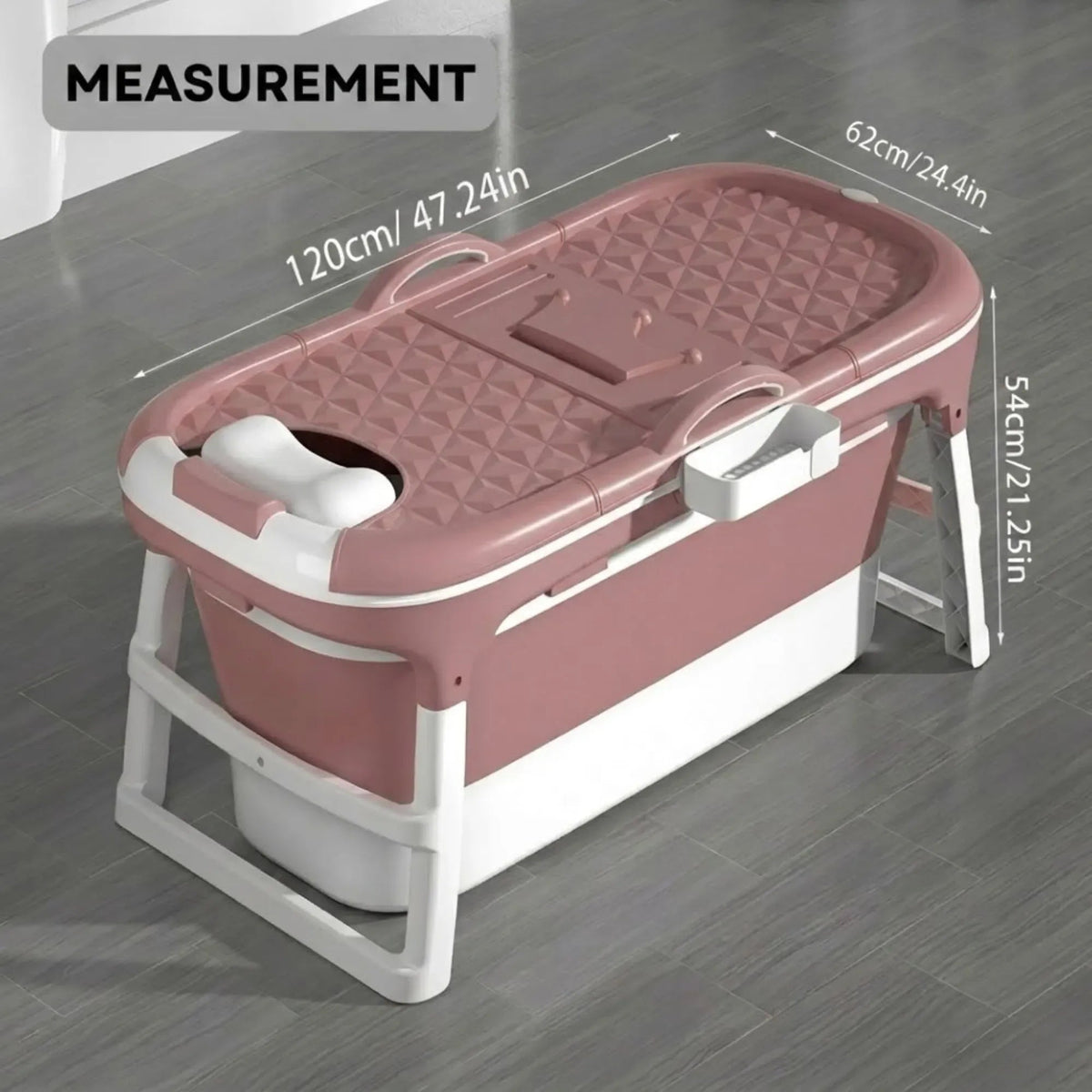 Foldable Adult Soaking Bathtub with Insulated Cover and Accessories - Pink - Home & Garden > Bathroom Accessories > Toilet & Bidet Accessories - Rivercity House & Home Co. (ABN 18 642 972 209) - Affordable Modern Furniture Australia