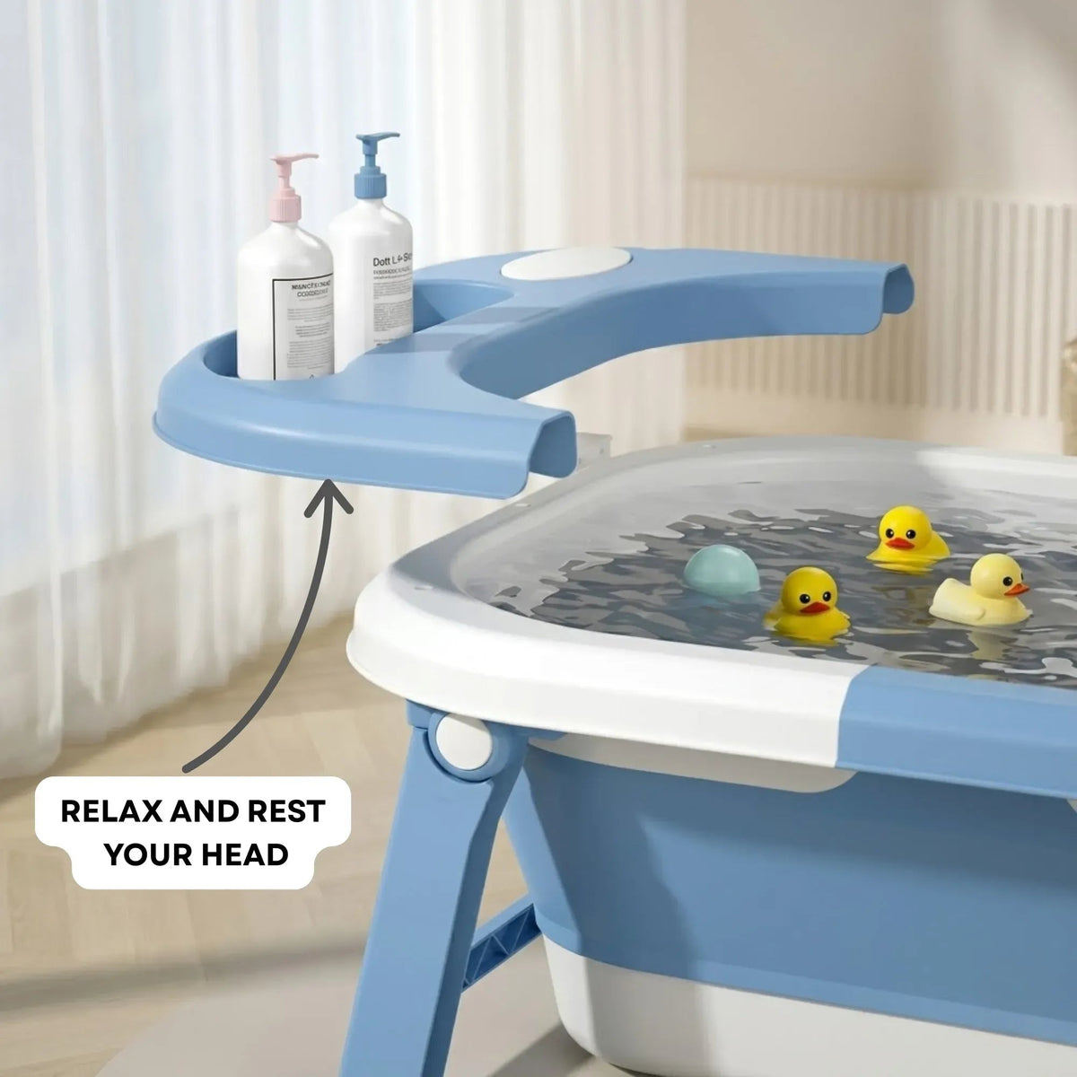 Foldable Baby Bath Tub with Collapsible Toddler Design - Blue - Home & Garden > Bathroom Accessories > Toilet & Bidet Accessories - Rivercity House & Home Co. (ABN 18 642 972 209) - Affordable Modern Furniture Australia