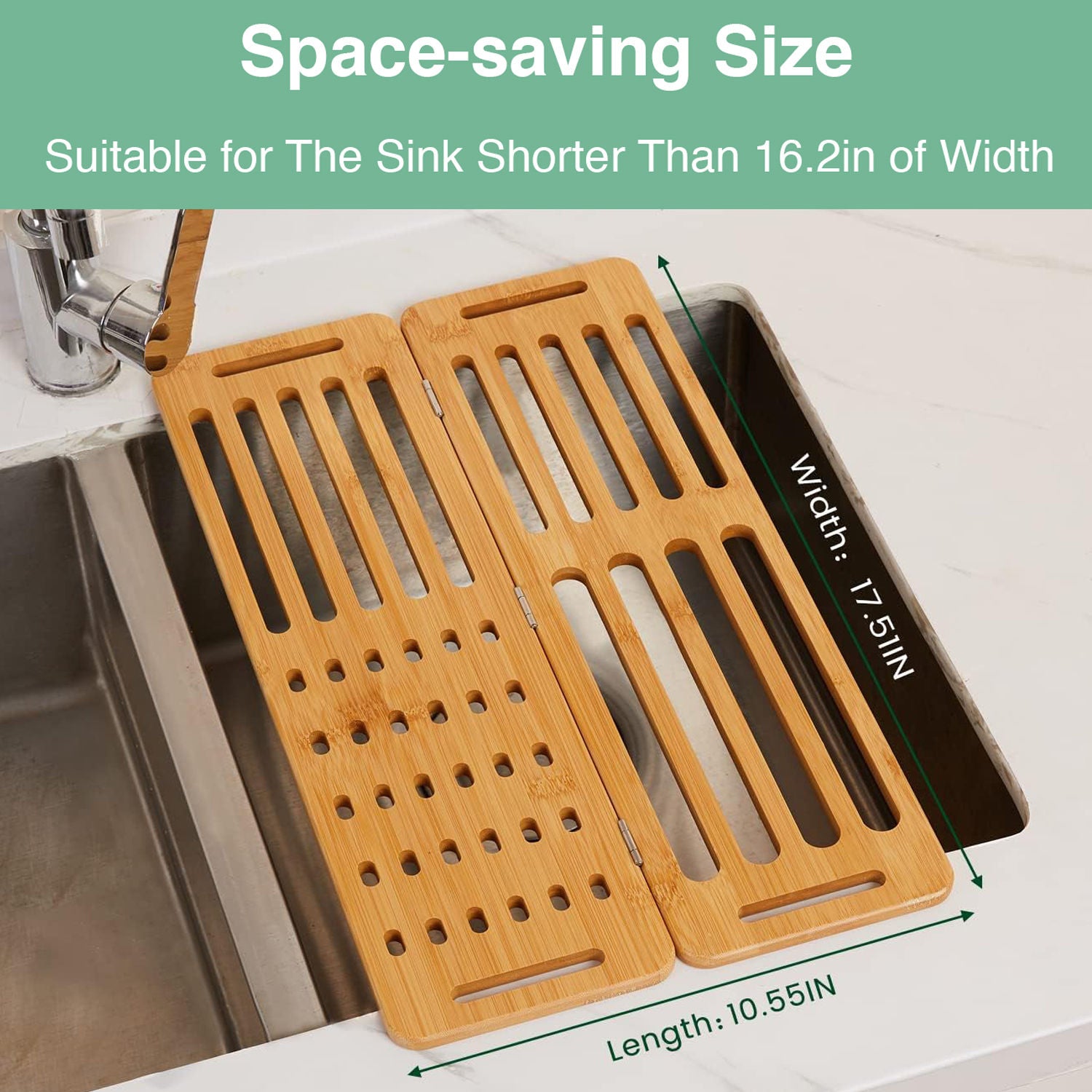 Foldable Bamboo Dish Drying Rack for Kitchen - Home & Garden > Laundry & Cleaning > Drying Racks & Hangers - Rivercity House & Home Co. (ABN 18 642 972 209) - Affordable Modern Furniture Australia