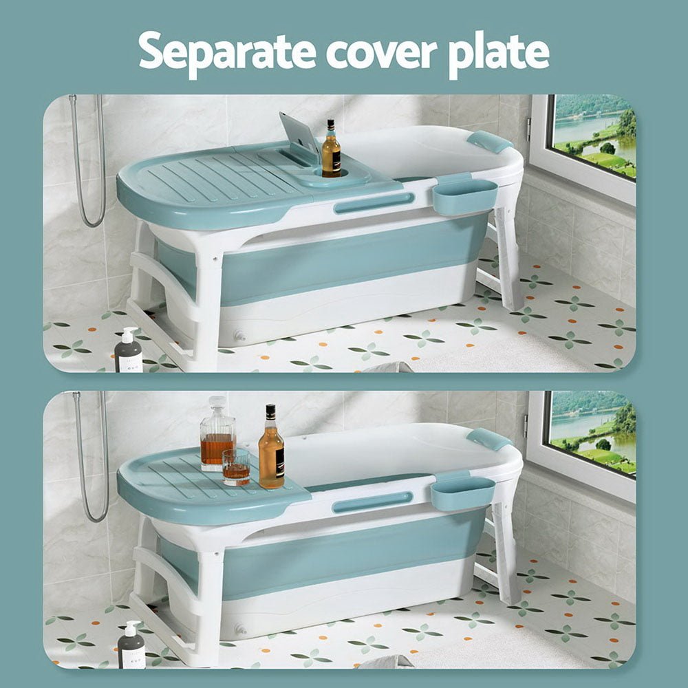 Foldable Bathtub Portable Folding Water Spa with Cover Plate 136x62cm - Outdoor > Camping - Rivercity House & Home Co. (ABN 18 642 972 209) - Affordable Modern Furniture Australia