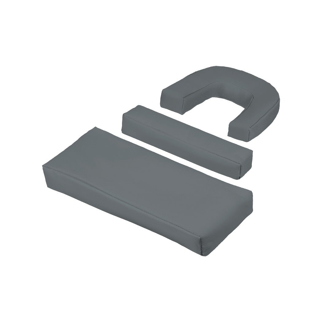 Foldable Beach Lounge Chair with Face Hole and Pillows - Grey - Rivercity House & Home Co. (ABN 18 642 972 209) - Affordable Modern Furniture Australia