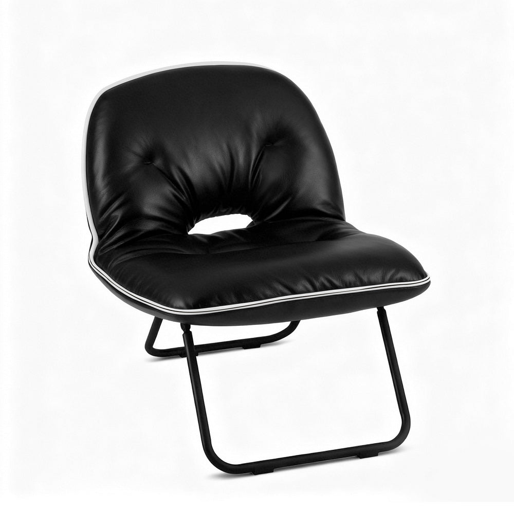 Foldable Chair 2 - In - 1 Armchair Lounge Chair Portable Black - Furniture > Bar Stools & Chairs > Arm Chairs & Recliners - Rivercity House & Home Co. (ABN 18 642 972 209) - Affordable Modern Furniture Australia