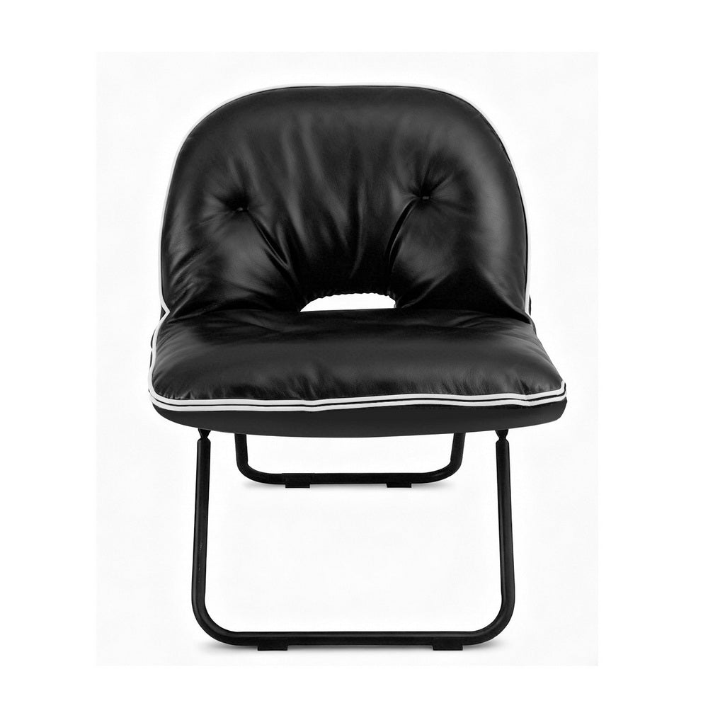Foldable Chair 2 - In - 1 Armchair Lounge Chair Portable Black - Furniture > Bar Stools & Chairs > Arm Chairs & Recliners - Rivercity House & Home Co. (ABN 18 642 972 209) - Affordable Modern Furniture Australia
