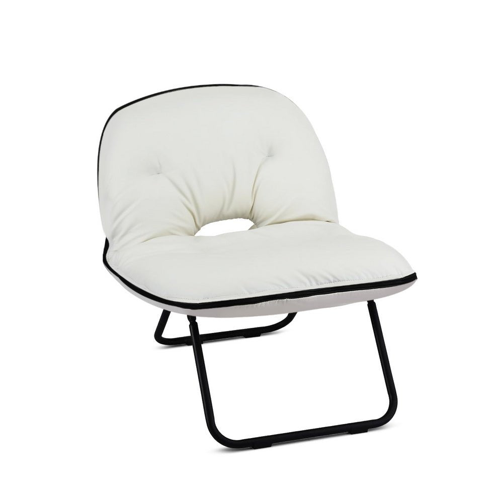 Foldable Chair 2 - In - 1 Armchair Lounge Chair Portable White - Furniture > Bar Stools & Chairs > Arm Chairs & Recliners - Rivercity House & Home Co. (ABN 18 642 972 209) - Affordable Modern Furniture Australia