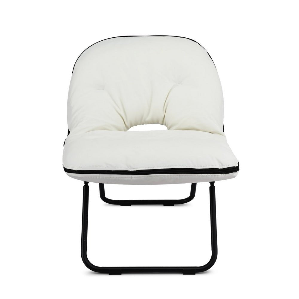 Foldable Chair 2 - In - 1 Armchair Lounge Chair Portable White - Furniture > Bar Stools & Chairs > Arm Chairs & Recliners - Rivercity House & Home Co. (ABN 18 642 972 209) - Affordable Modern Furniture Australia