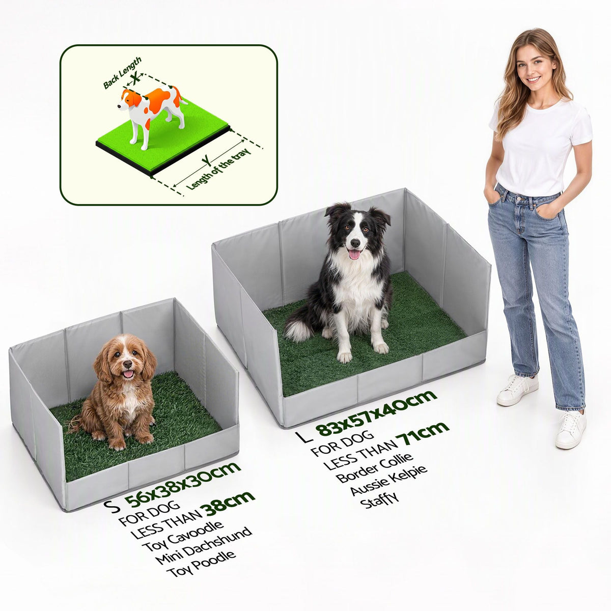 Foldable Dog Grass Potty Pad with High Wall Tray for Apartment Balcony and RV Travel - Home & Garden > Artificial Plants > Artificial Grass - Rivercity House & Home Co. (ABN 18 642 972 209) - Affordable Modern Furniture Australia