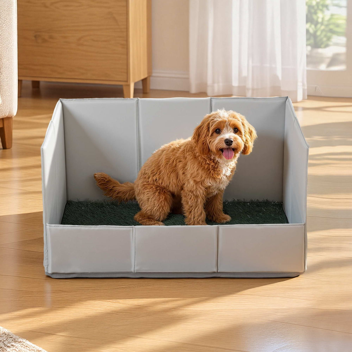 Foldable Dog Grass Potty Pad with High Wall Tray for Apartment Balcony and RV Travel - Home & Garden > Artificial Plants > Artificial Grass - Rivercity House & Home Co. (ABN 18 642 972 209) - Affordable Modern Furniture Australia