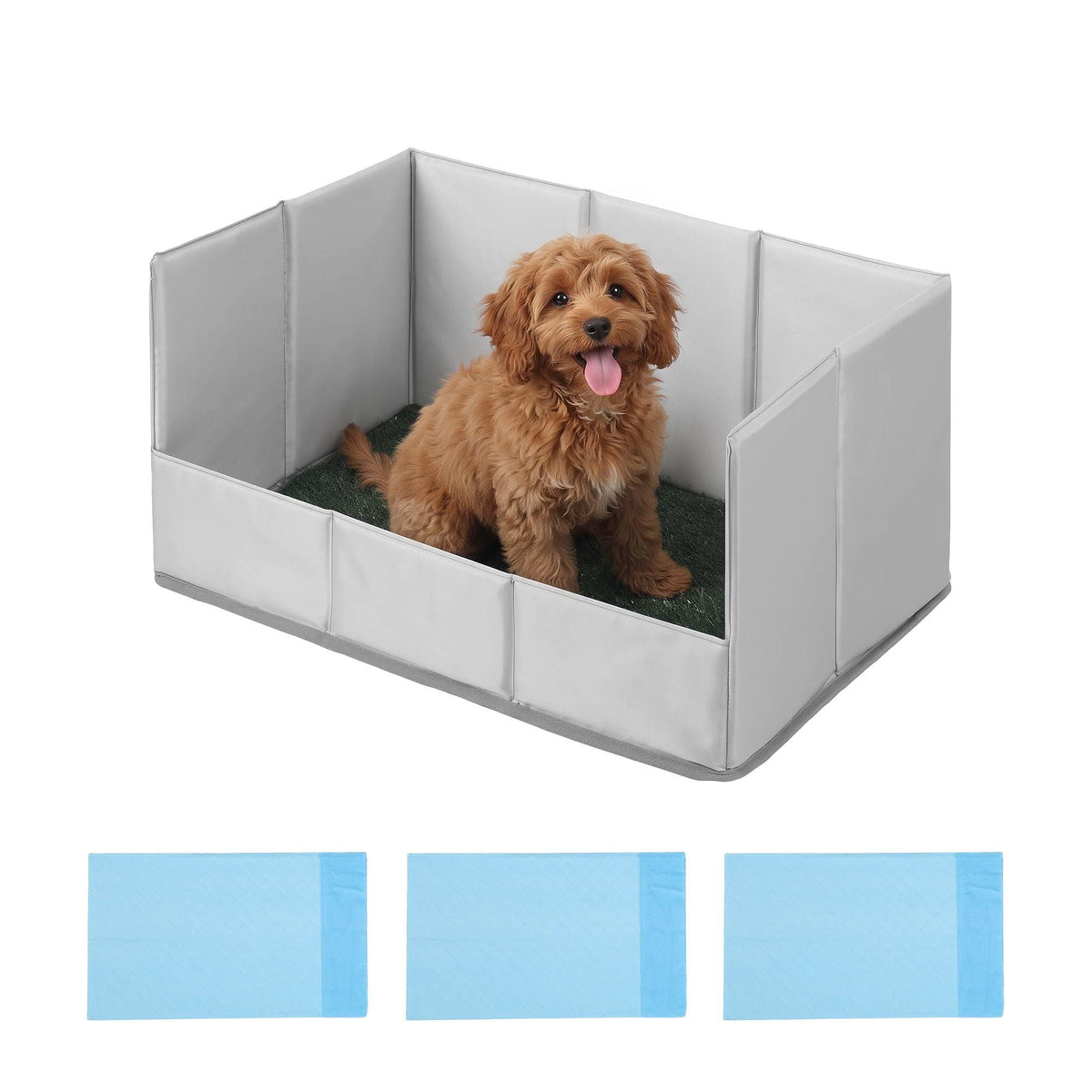Foldable Dog Grass Potty Pad with High Wall Tray for Apartment Balcony and RV Travel - Home & Garden > Artificial Plants > Artificial Grass - Rivercity House & Home Co. (ABN 18 642 972 209) - Affordable Modern Furniture Australia