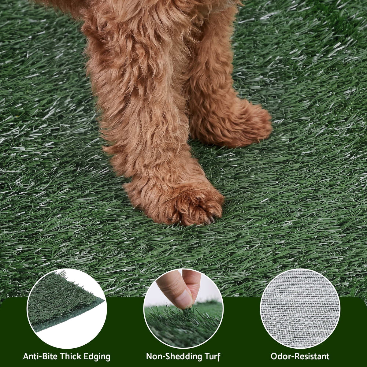 Foldable Dog Grass Potty Pad with High Wall Tray for Apartment Balcony and RV Travel - Home & Garden > Artificial Plants > Artificial Grass - Rivercity House & Home Co. (ABN 18 642 972 209) - Affordable Modern Furniture Australia
