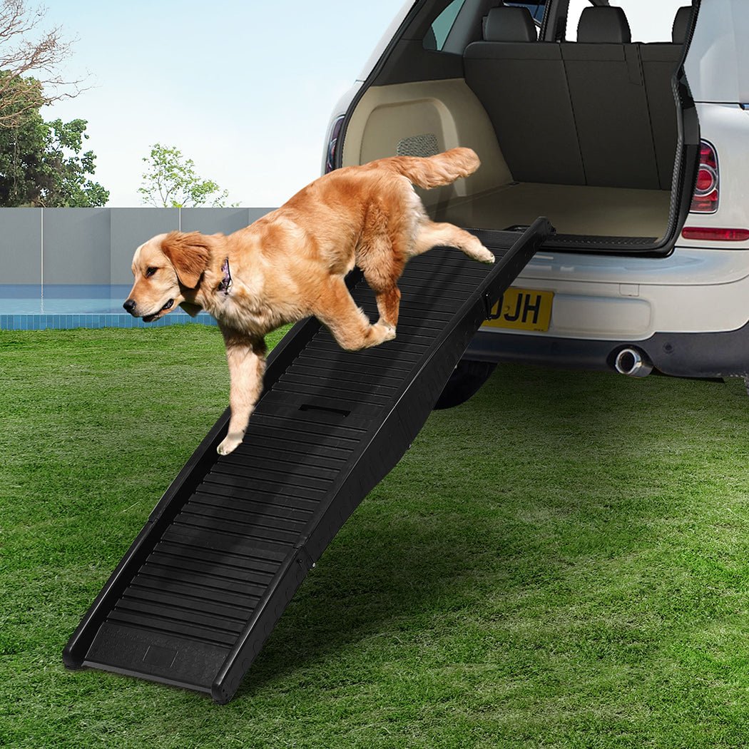 Foldable Dog Ramp for Car and SUV Travel Stairs - Grey Black - Rivercity House & Home Co. (ABN 18 642 972 209) - Affordable Modern Furniture Australia