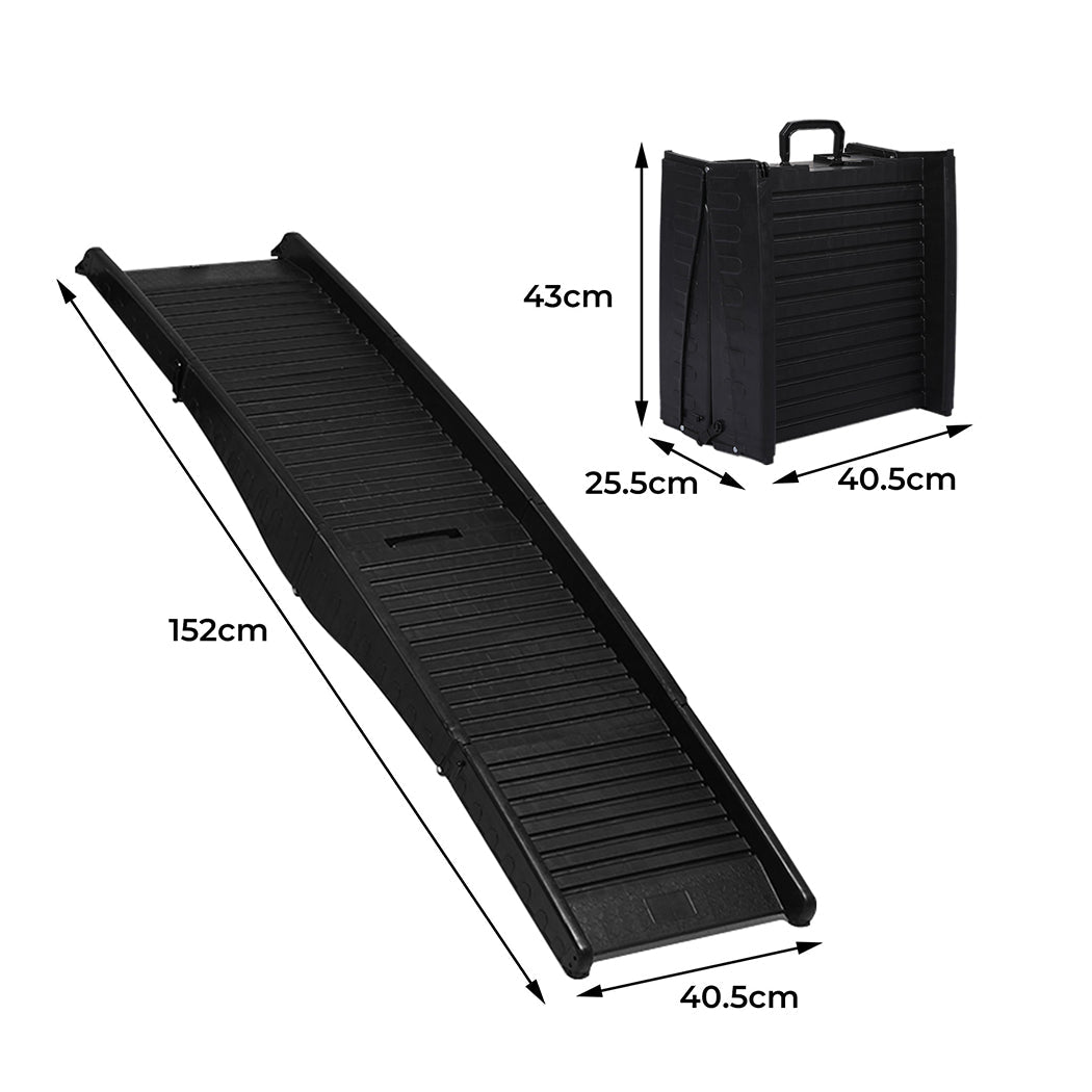 Foldable Dog Ramp for Car and SUV Travel Stairs - Grey Black - Rivercity House & Home Co. (ABN 18 642 972 209) - Affordable Modern Furniture Australia