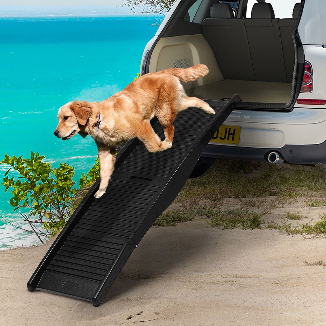 Foldable Dog Ramp for Car and SUV Travel Stairs - Grey Black - Rivercity House & Home Co. (ABN 18 642 972 209) - Affordable Modern Furniture Australia
