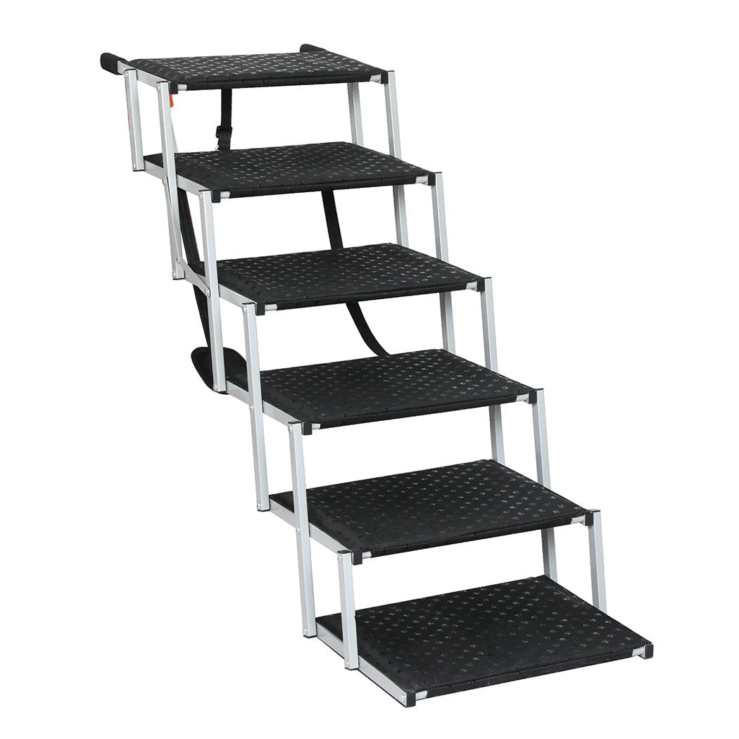 Foldable Dog Ramp Pet Stairs for Car and SUV with Adjustable Height - Black - Rivercity House & Home Co. (ABN 18 642 972 209) - Affordable Modern Furniture Australia