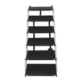 Foldable Dog Ramp Pet Stairs for Car and SUV with Adjustable Height - Black