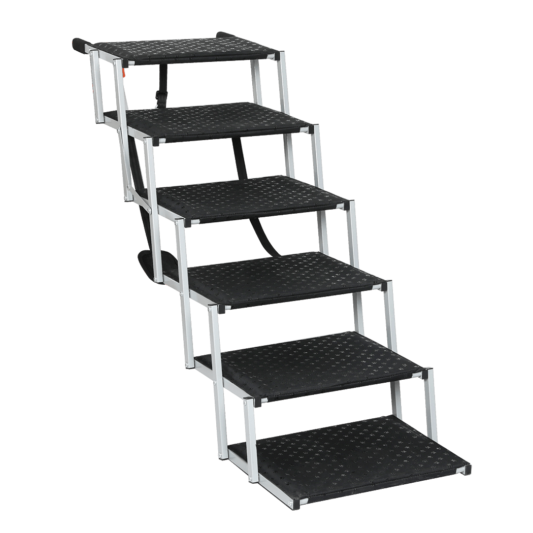 Foldable Dog Ramp Pet Stairs for Car and SUV with Adjustable Height - Black - Rivercity House & Home Co. (ABN 18 642 972 209) - Affordable Modern Furniture Australia