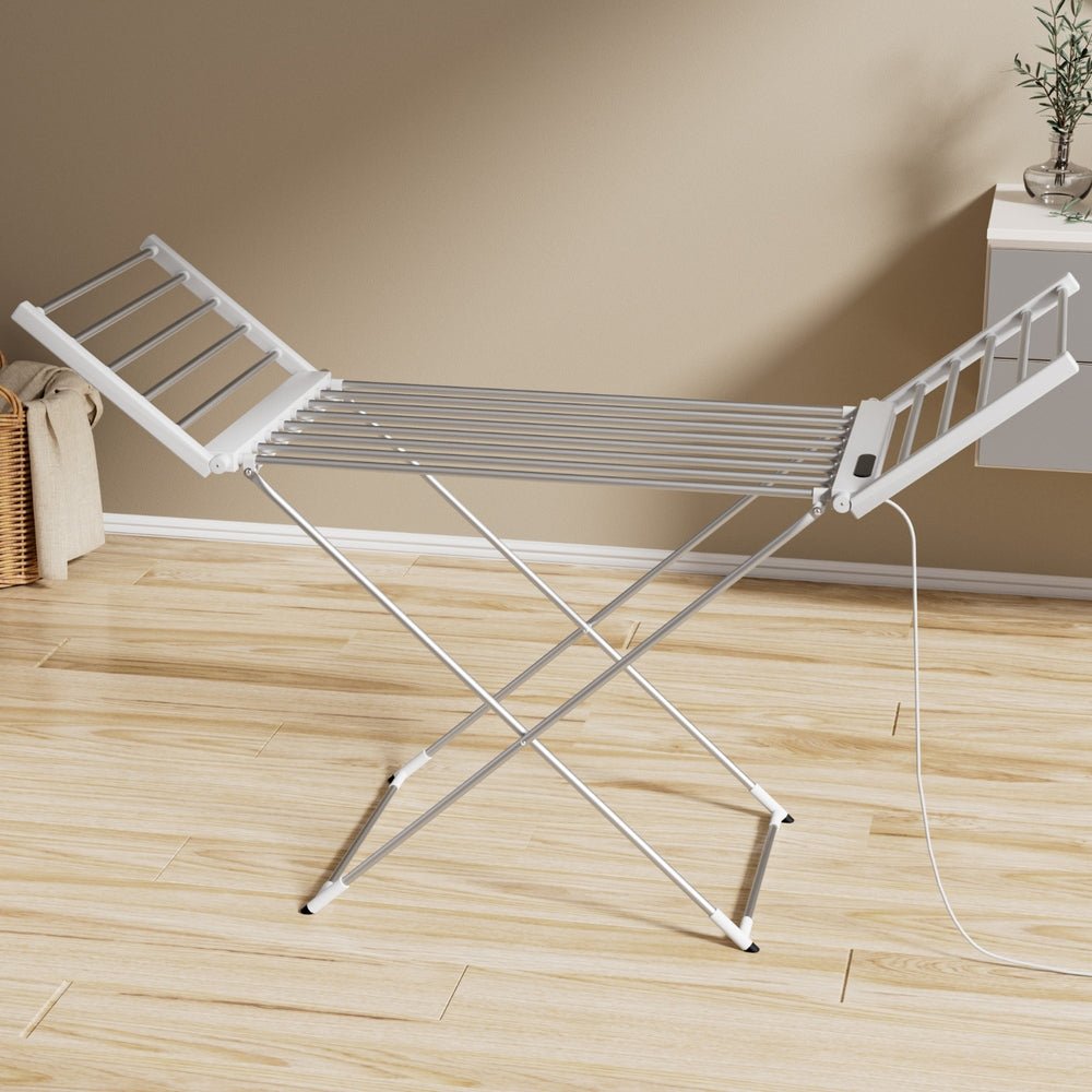 Foldable Electric Heated Towel Rail Rack with 24H Timer - Home & Garden > Laundry & Cleaning > Drying Racks & Hangers - Rivercity House & Home Co. (ABN 18 642 972 209) - Affordable Modern Furniture Australia