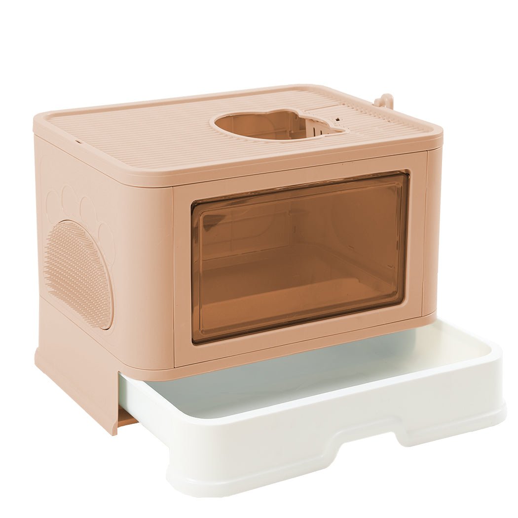 Foldable Enclosed Cat Litter Box with Scoop - Pink - Rivercity House & Home Co. (ABN 18 642 972 209) - Affordable Modern Furniture Australia