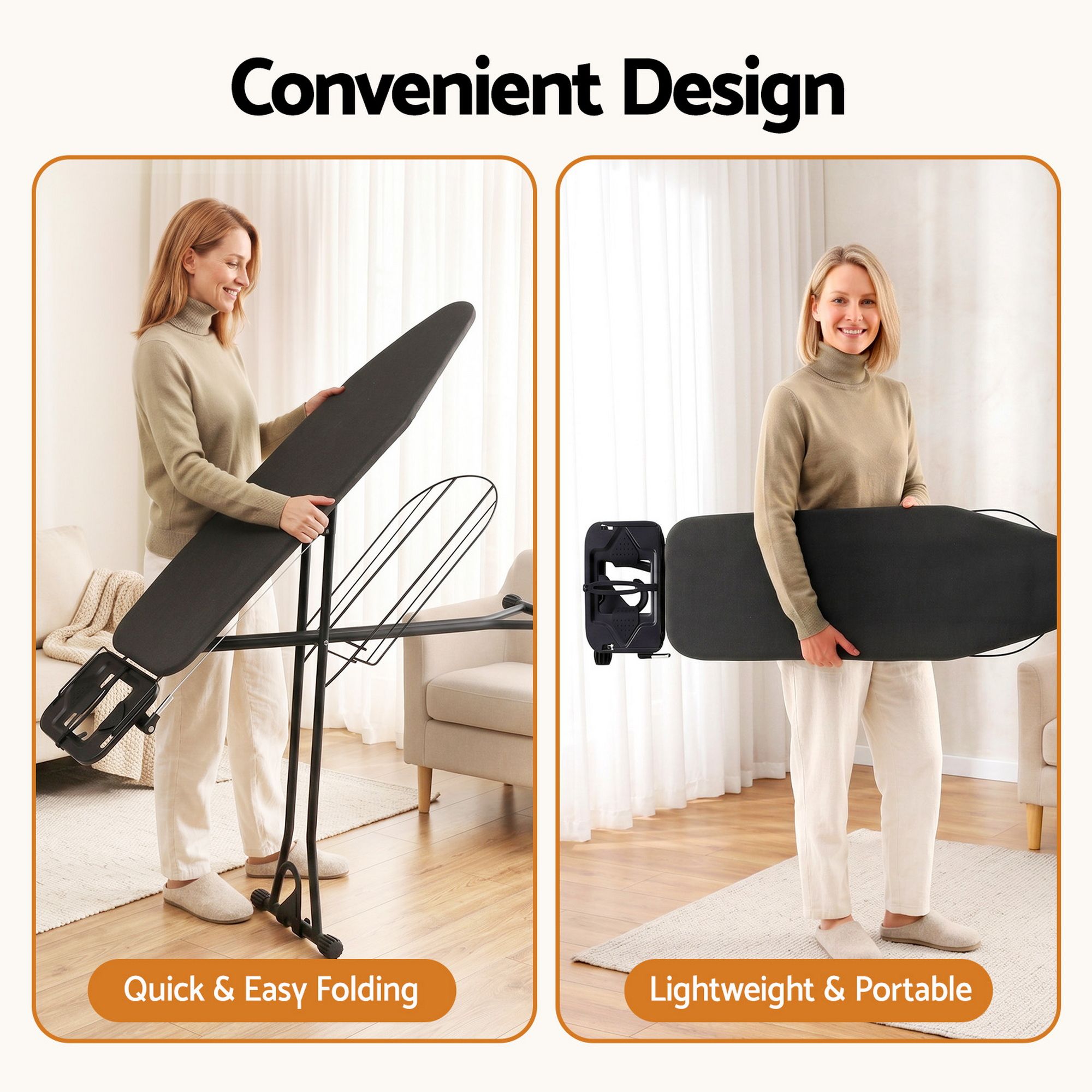 Foldable Ironing Board with Iron Rest Ironing Board for Laundry Room - Appliances > Washers, Dryers & Irons > Irons & Ironing Systems - Rivercity House & Home Co. (ABN 18 642 972 209) - Affordable Modern Furniture Australia