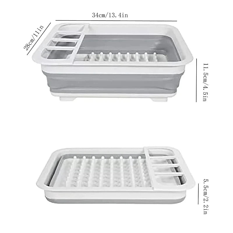 Foldable Kitchen Dish Rack with Storage Tray - Home & Garden > DIY > Kitchen & Bathroom DIY - Rivercity House & Home Co. (ABN 18 642 972 209) - Affordable Modern Furniture Australia