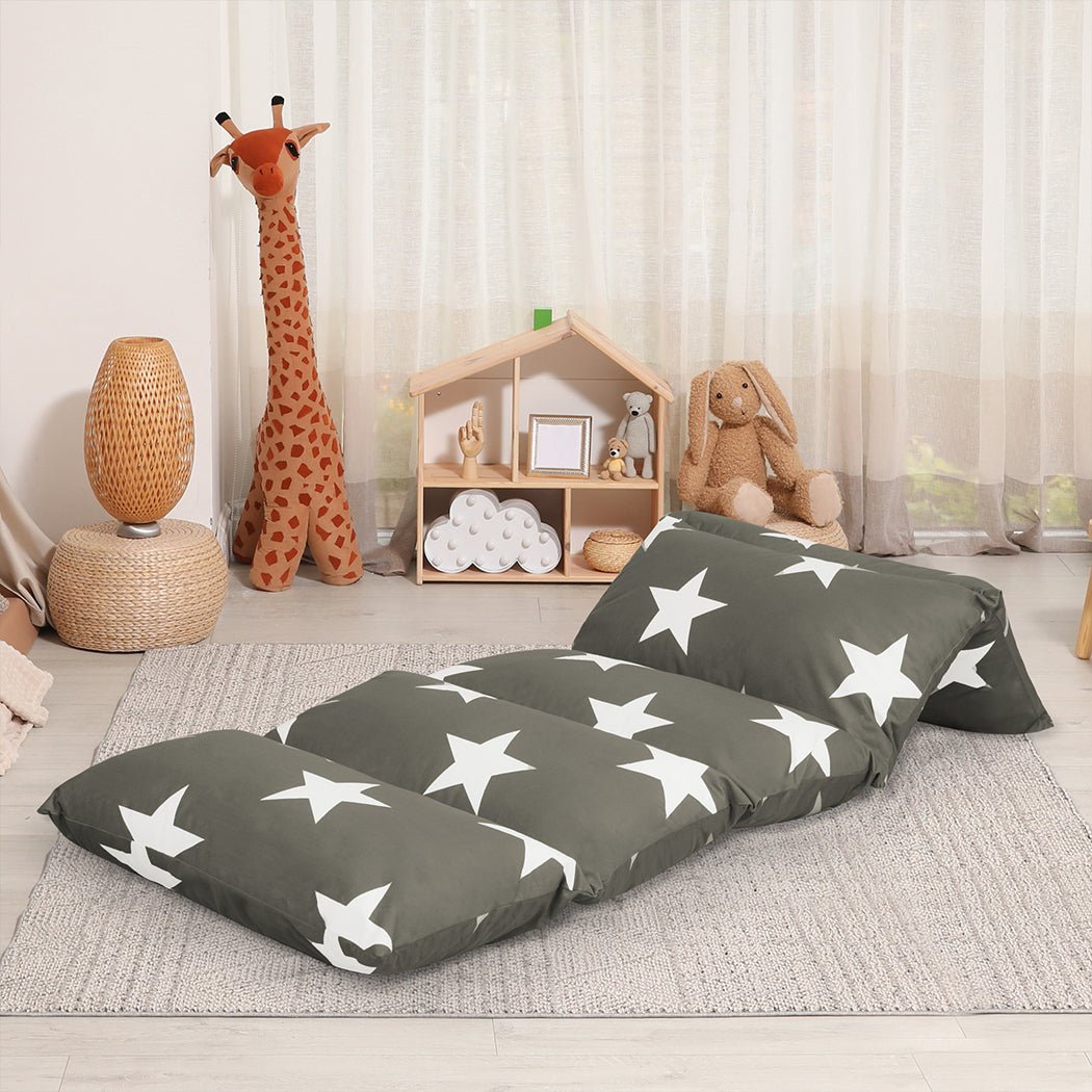 Foldable Large Kids Mattress Pillow - Dark Grey - Rivercity House & Home Co. (ABN 18 642 972 209) - Affordable Modern Furniture Australia