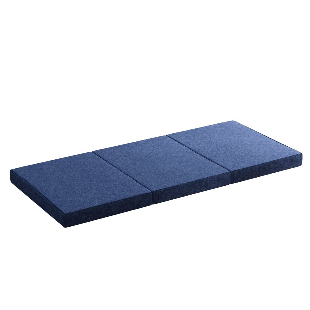 Foldable Mattress Folding Foam Single Blue - Furniture > Mattresses > Single Mattress - Rivercity House & Home Co. (ABN 18 642 972 209) - Affordable Modern Furniture Australia