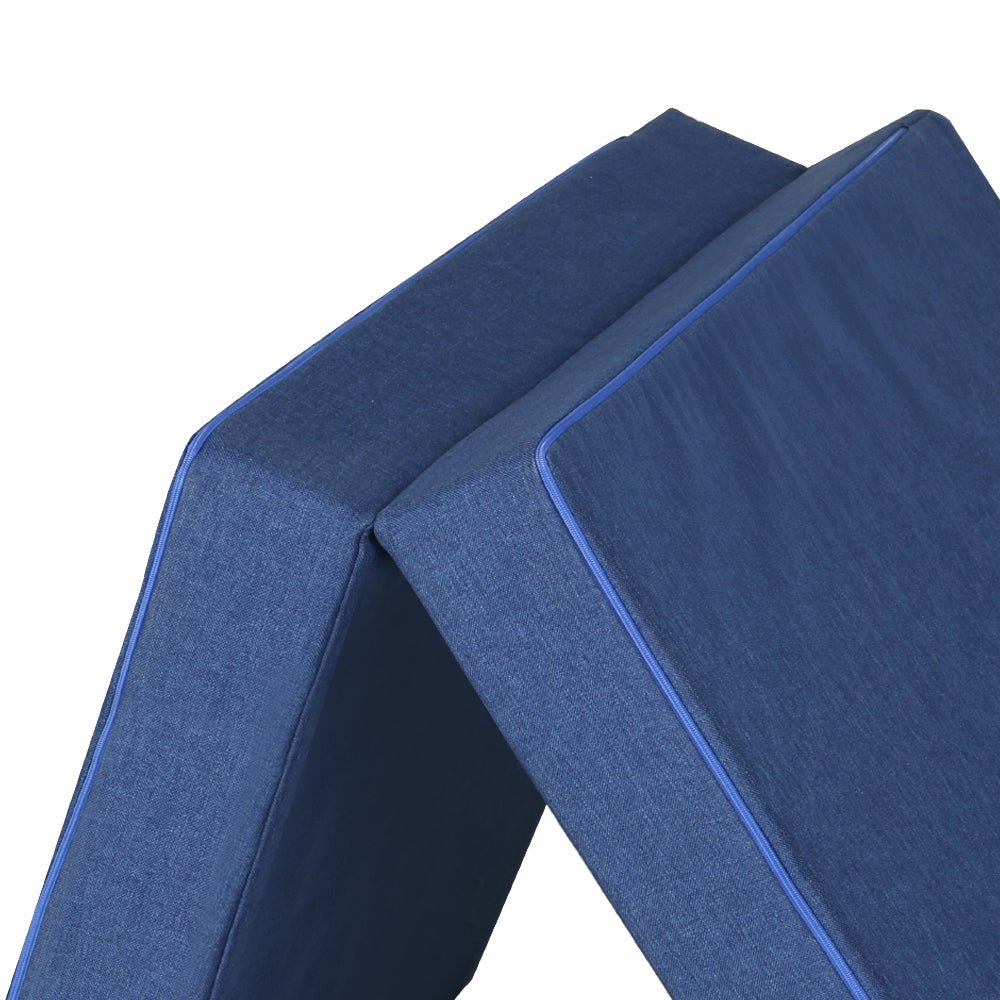 Foldable Mattress Folding Foam Single Blue - Furniture > Mattresses > Single Mattress - Rivercity House & Home Co. (ABN 18 642 972 209) - Affordable Modern Furniture Australia