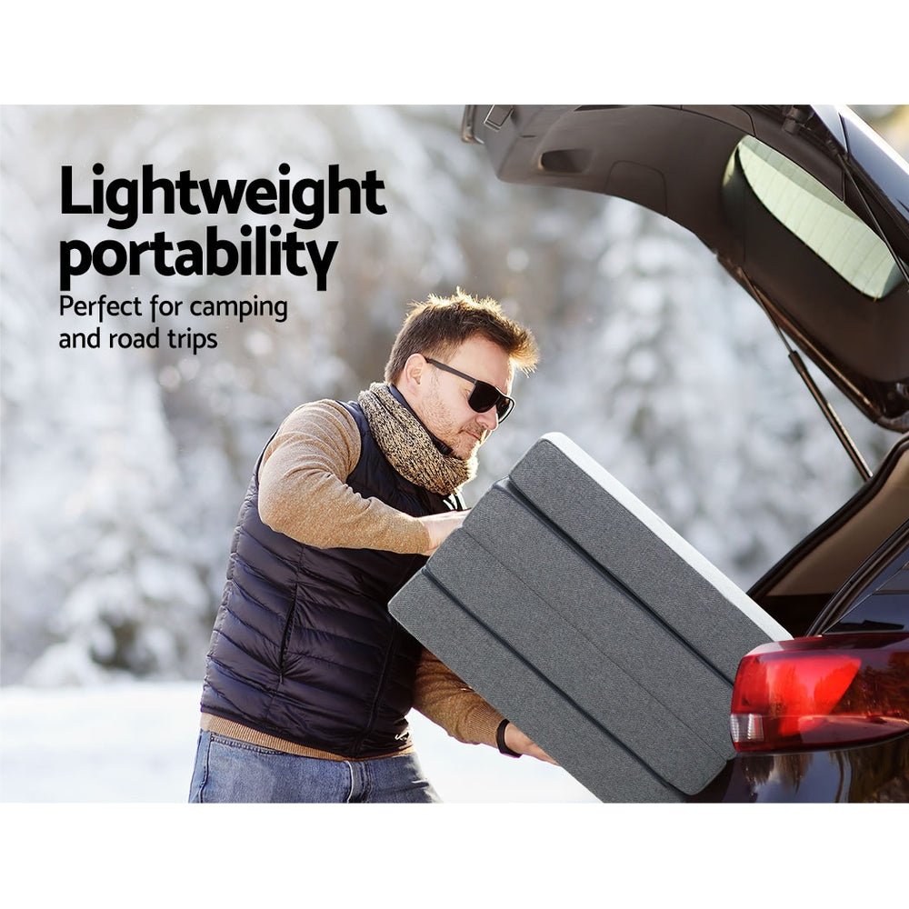 Foldable Mattress Folding Foam Single Grey - Furniture > Mattresses > Single Mattress - Rivercity House & Home Co. (ABN 18 642 972 209) - Affordable Modern Furniture Australia