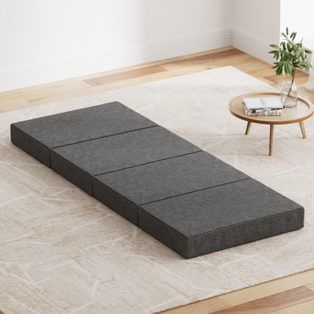 Foldable Mattress Folding Foam Single Grey - Furniture > Mattresses > Single Mattress - Rivercity House & Home Co. (ABN 18 642 972 209) - Affordable Modern Furniture Australia