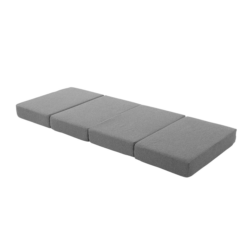 Foldable Mattress Folding Foam Single Grey - Furniture > Mattresses > Single Mattress - Rivercity House & Home Co. (ABN 18 642 972 209) - Affordable Modern Furniture Australia