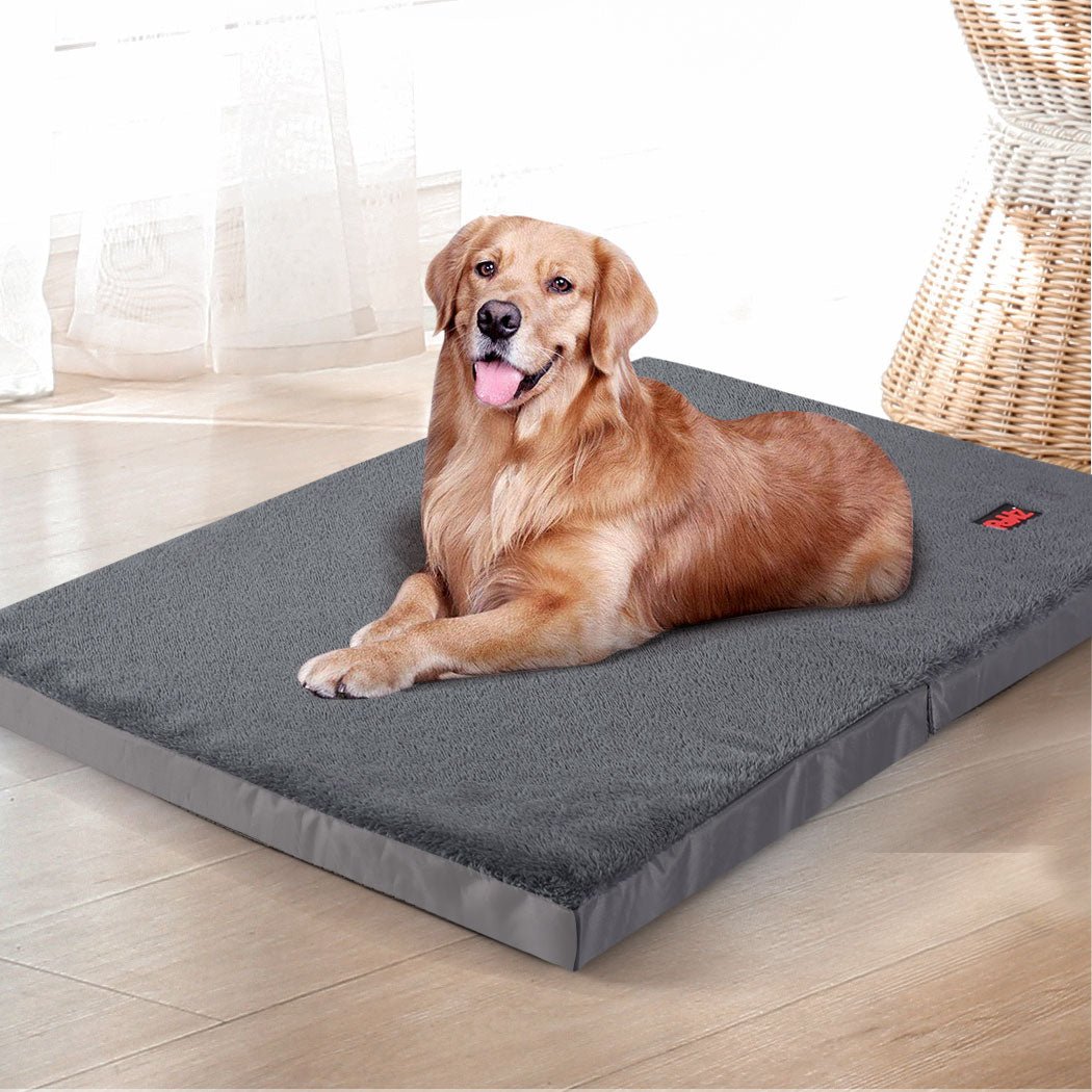 Foldable Medium Dog Puppy Bed with Removable Cover - Grey - Rivercity House & Home Co. (ABN 18 642 972 209) - Affordable Modern Furniture Australia