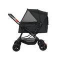 Foldable Pet Stroller Dog Cat Carrier with Storage Basket - Black