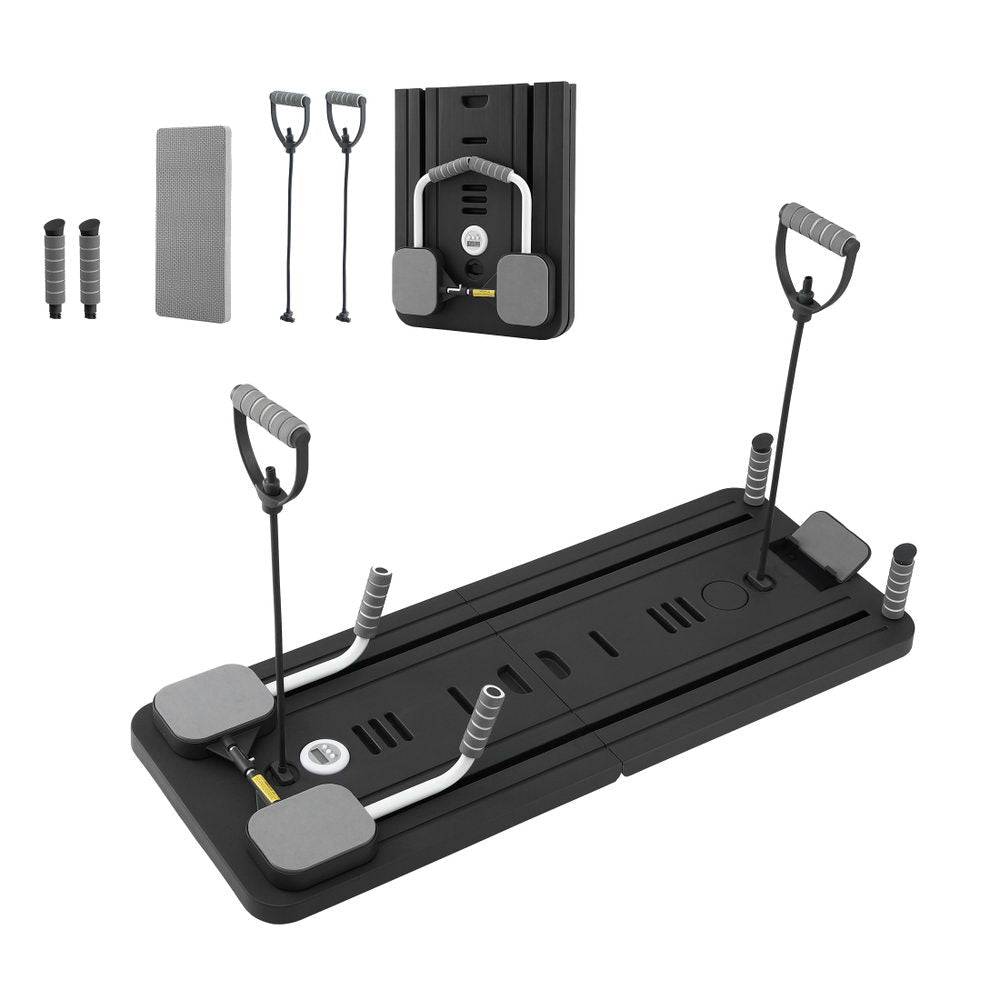Foldable Pilates Reformer Board Multi-Functional Exercise Trainer - Black - Sports & Fitness > Exercise, Gym & Fitness > Yoga & Pilates - Rivercity House & Home Co. (ABN 18 642 972 209) - Affordable Modern Furniture Australia
