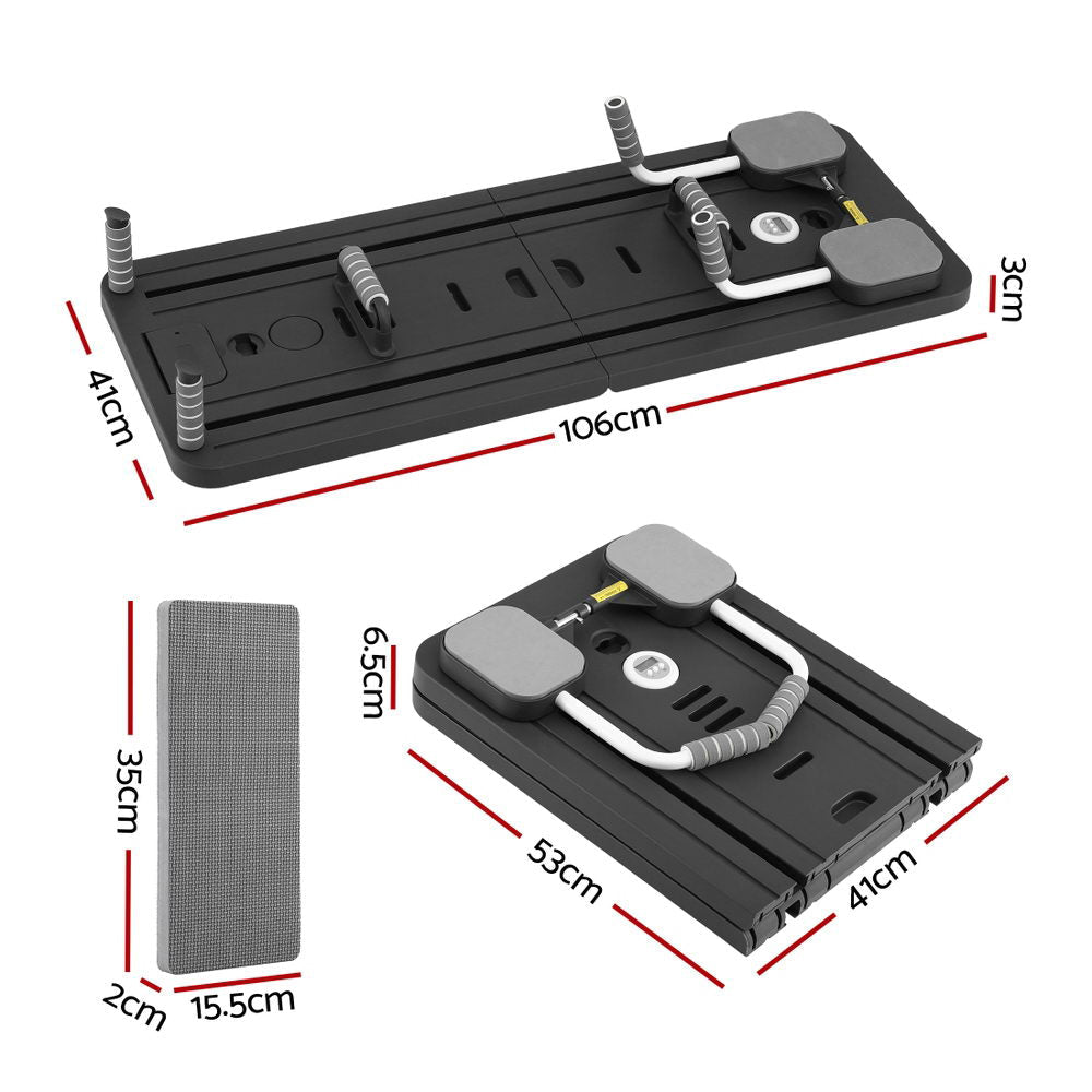 Foldable Pilates Reformer Board Multi-Functional Exercise Trainer - Black - Sports & Fitness > Exercise, Gym & Fitness > Yoga & Pilates - Rivercity House & Home Co. (ABN 18 642 972 209) - Affordable Modern Furniture Australia