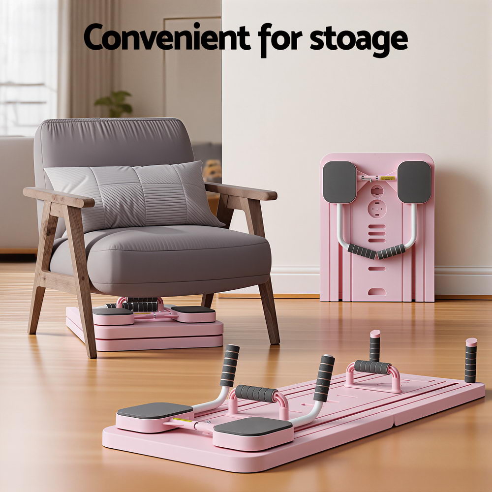 Foldable Pilates Reformer Board Multi Functional Exercise Trainer - Pink - Sports & Fitness > Exercise, Gym & Fitness > Yoga & Pilates - Rivercity House & Home Co. (ABN 18 642 972 209) - Affordable Modern Furniture Australia