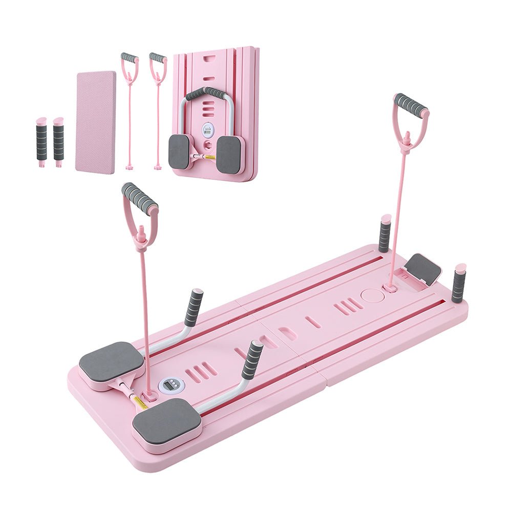 Foldable Pilates Reformer Board Multi Functional Exercise Trainer - Pink - Sports & Fitness > Exercise, Gym & Fitness > Yoga & Pilates - Rivercity House & Home Co. (ABN 18 642 972 209) - Affordable Modern Furniture Australia