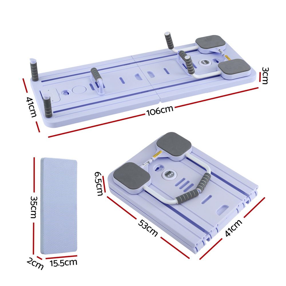 Foldable Pilates Reformer Multi-Functional Exercise Trainer Board - Purple - Sports & Fitness > Exercise, Gym & Fitness > Yoga & Pilates - Rivercity House & Home Co. (ABN 18 642 972 209) - Affordable Modern Furniture Australia