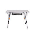 Foldable Roll-Up Camping Table with Carry Bag - Silver