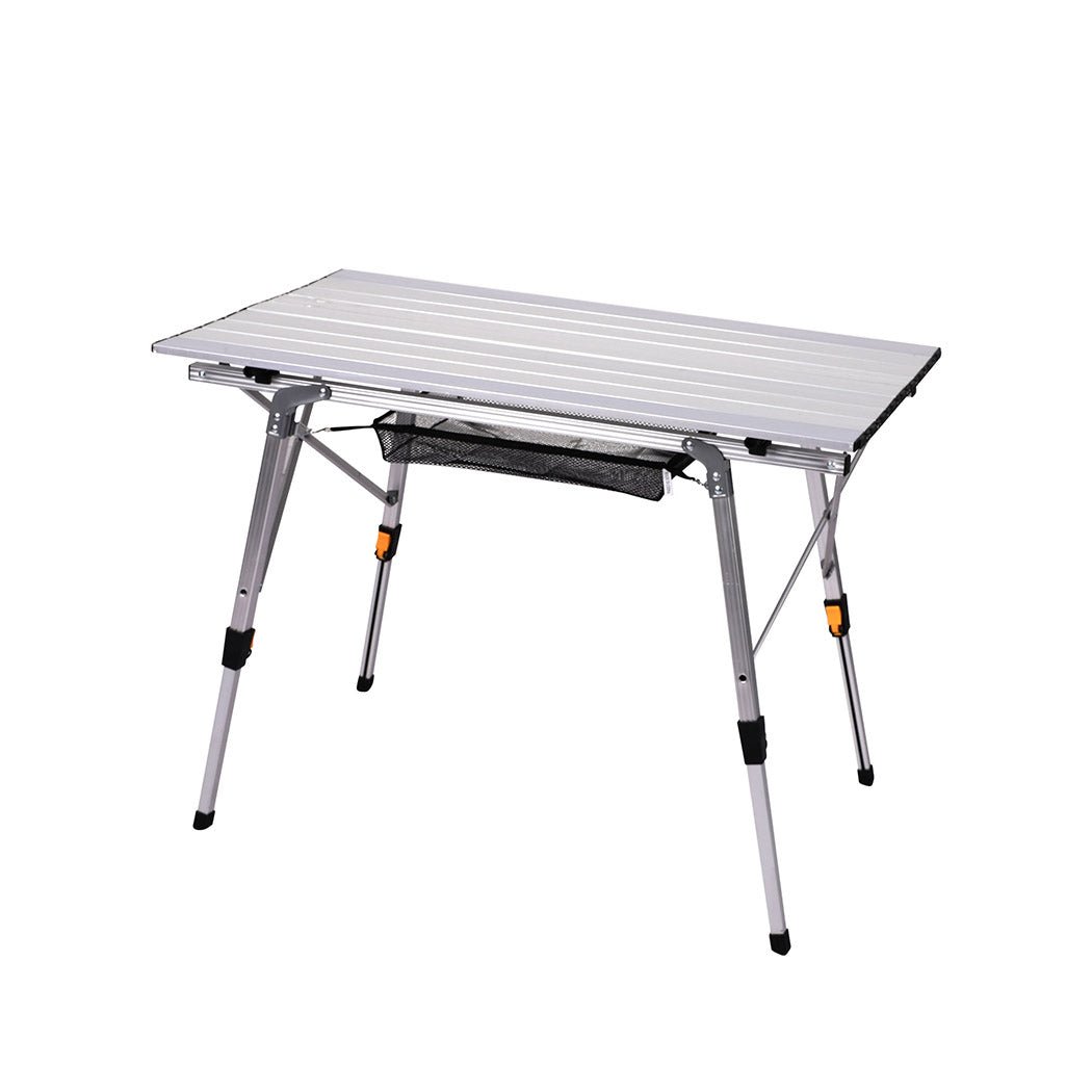 Foldable Roll - Up Camping Table with Carry Bag - Silver - Rivercity House & Home Co. (ABN 18 642 972 209) - Affordable Modern Furniture Australia