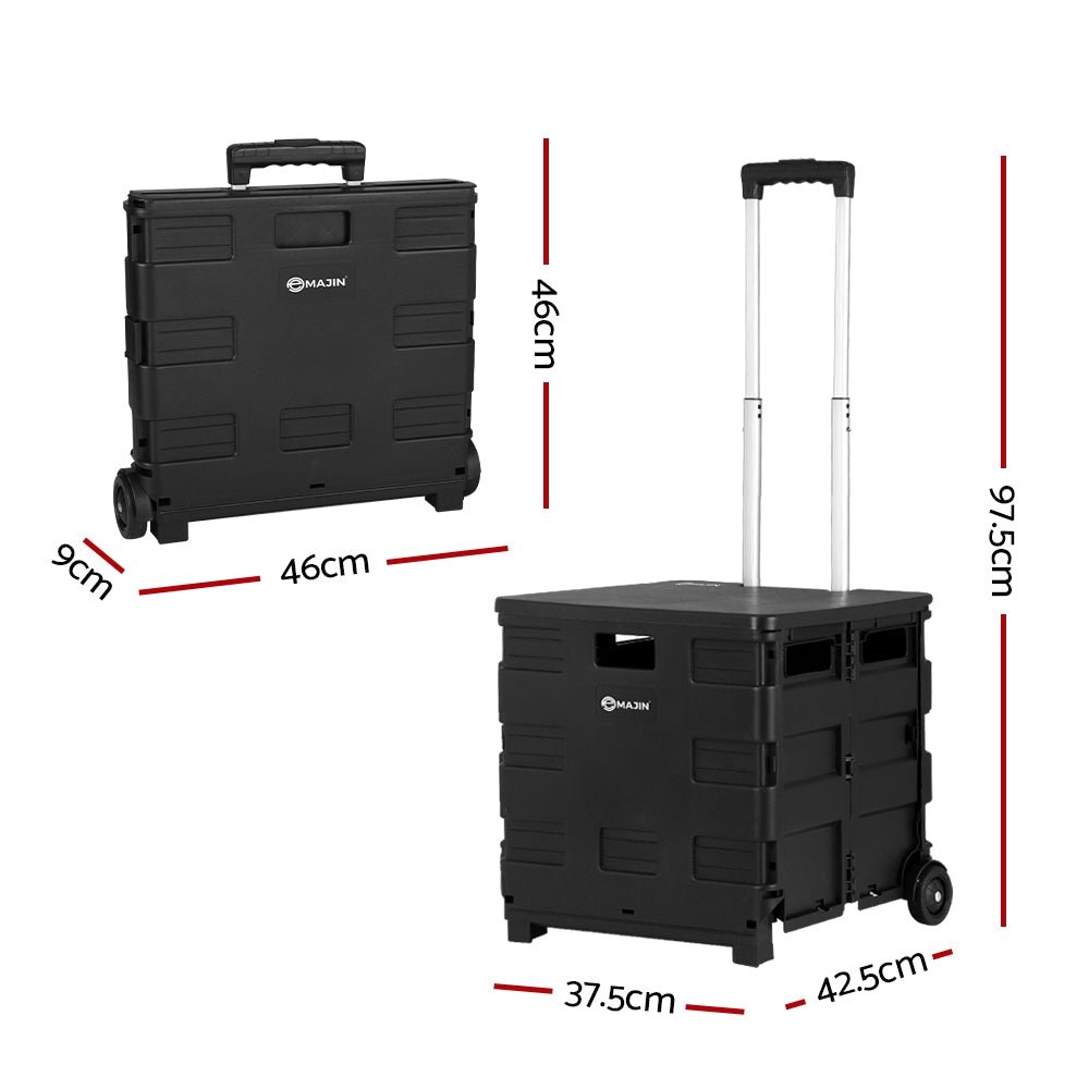 Foldable Shopping Cart Trolley Grocery Basket Rolling Wheel Portable 35KG - Furniture > Dining > Kitchen & Dining Trolleys - Rivercity House & Home Co. (ABN 18 642 972 209) - Affordable Modern Furniture Australia