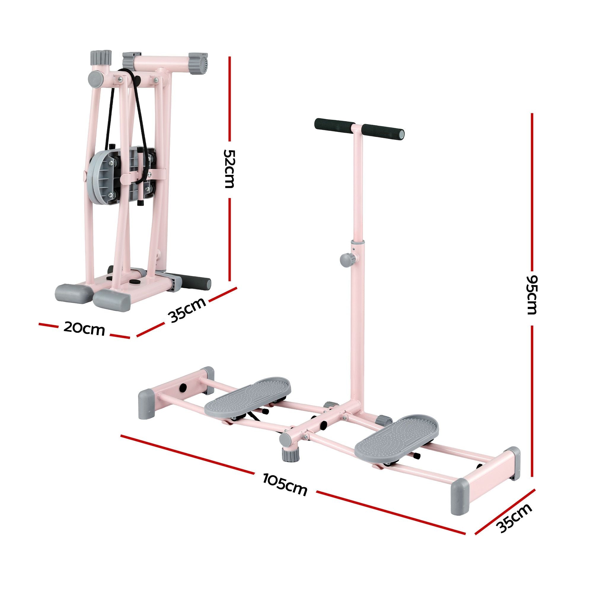 Foldable Ski Exercise Machine Leg Thigh Trainer Home Fitness Cardio Pink - Sports & Fitness > Exercise, Gym & Fitness > Gym Equipment & Accessories - Rivercity House & Home Co. (ABN 18 642 972 209) - Affordable Modern Furniture Australia